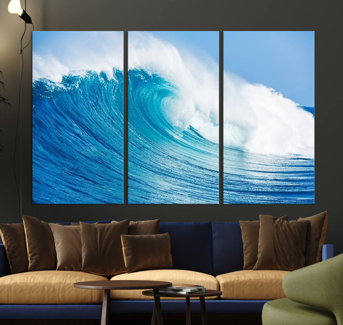 Ocean Wave Canvas Wall Art Print – Large Coastal Ocean Wave