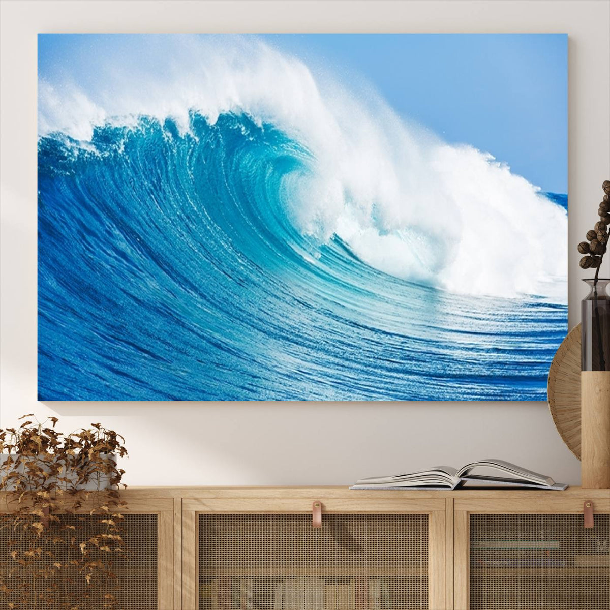 Ocean Wave Canvas Wall Art Print – Large Coastal Ocean Wave