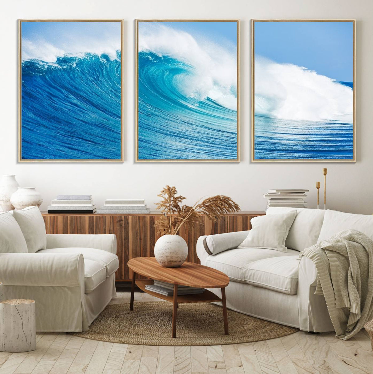 Ocean Wave Canvas Wall Art Print – Large Coastal Ocean Wave