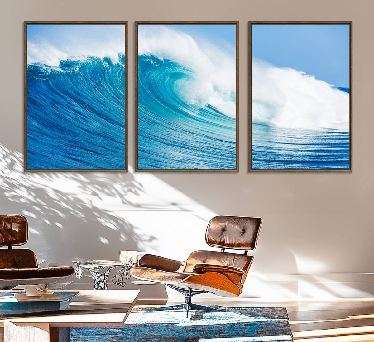 Ocean Wave Canvas Wall Art Print – Large Coastal Ocean Wave