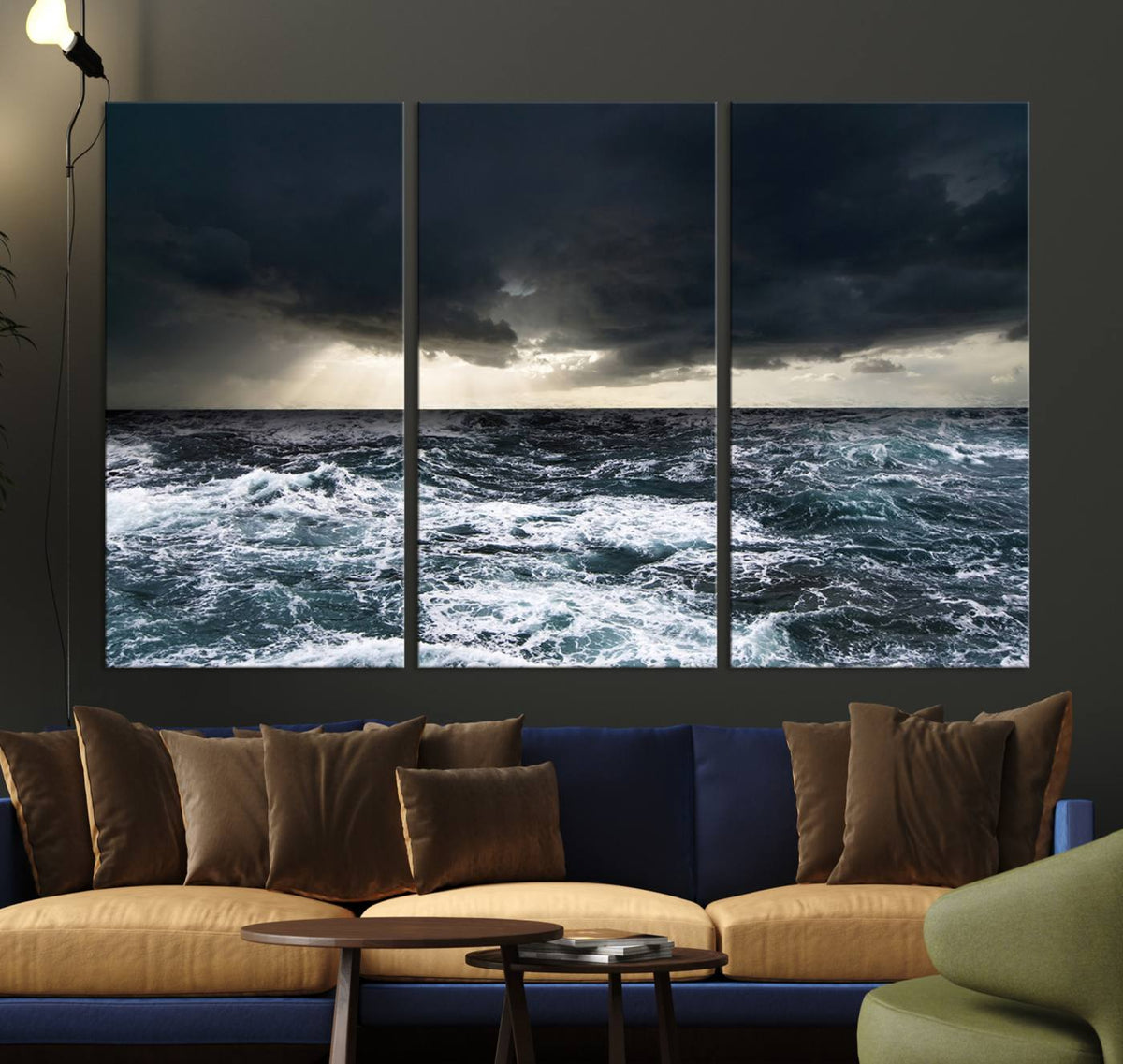 Ocean and Storm Canvas Art Print Hanging Print Ocean
