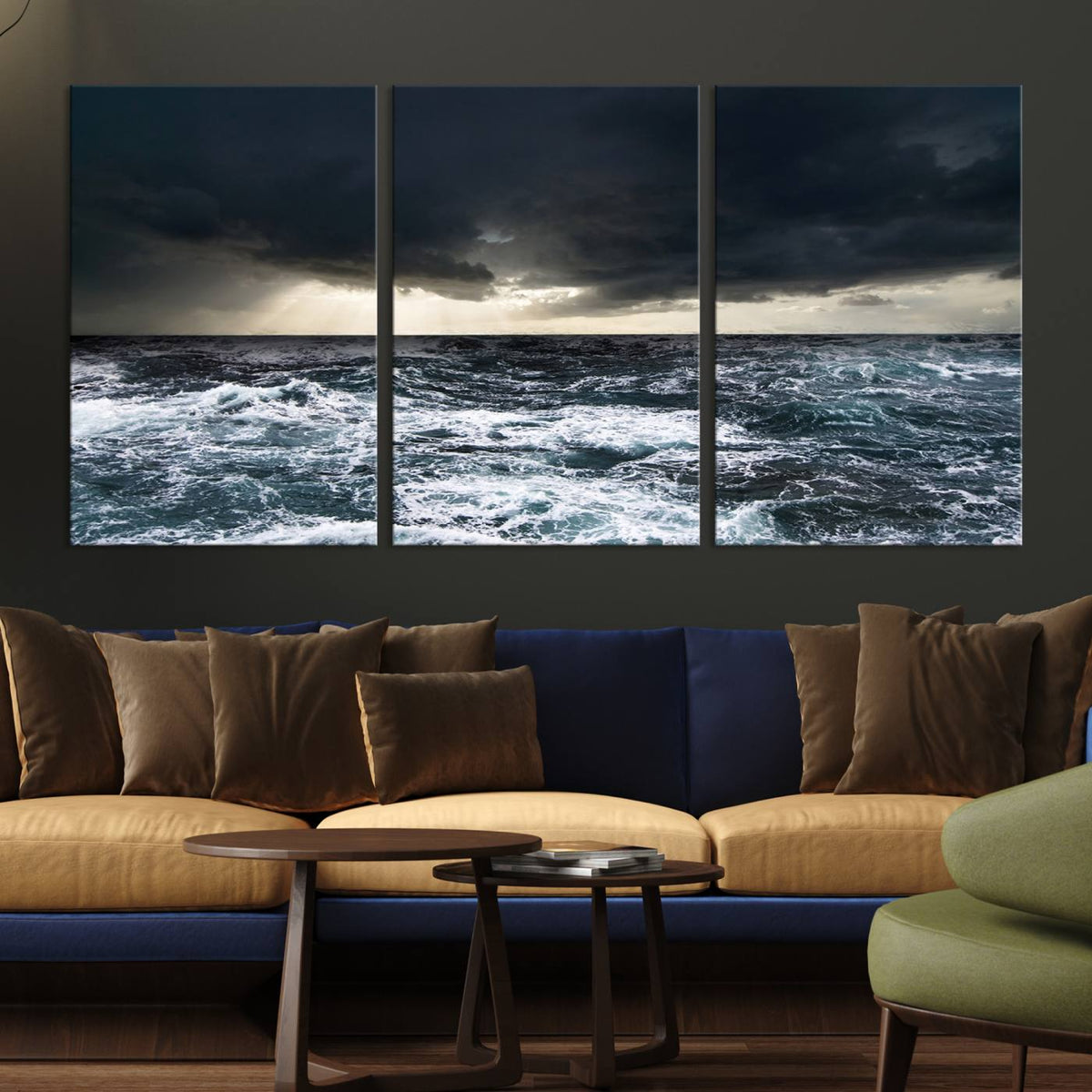Ocean and Storm Canvas Art Print Hanging Print Ocean