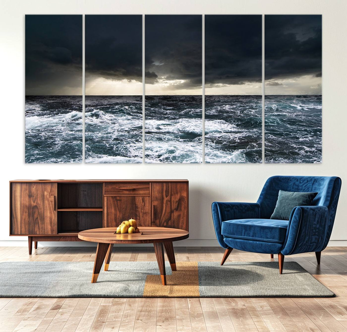 Ocean and Storm Canvas Art Print Hanging Print Ocean