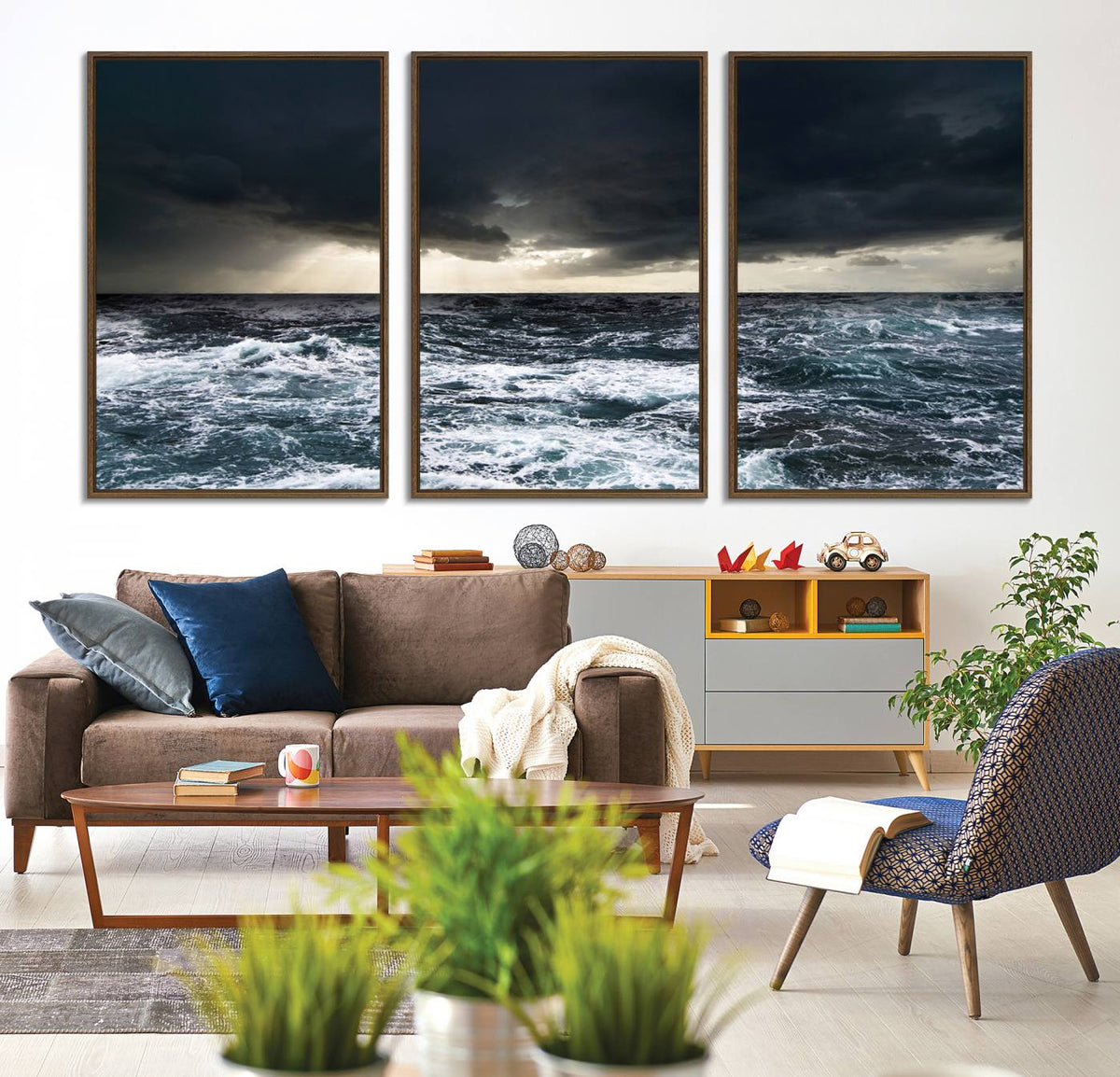 Ocean and Storm Canvas Art Print Hanging Print Ocean