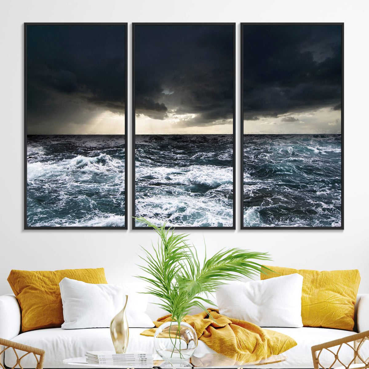 Ocean and Storm Canvas Art Print Hanging Print Ocean