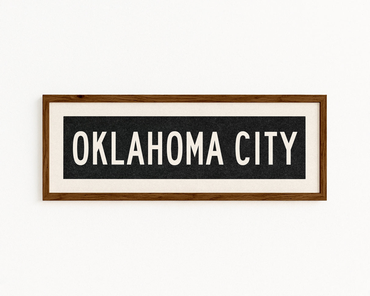 Framed Oklahoma City Oklahoma Bus Scroll