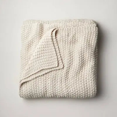 Open Box - Casaluna Chunky Knit Throw Bed Blanket 92x108 Midweight Sweater Knit