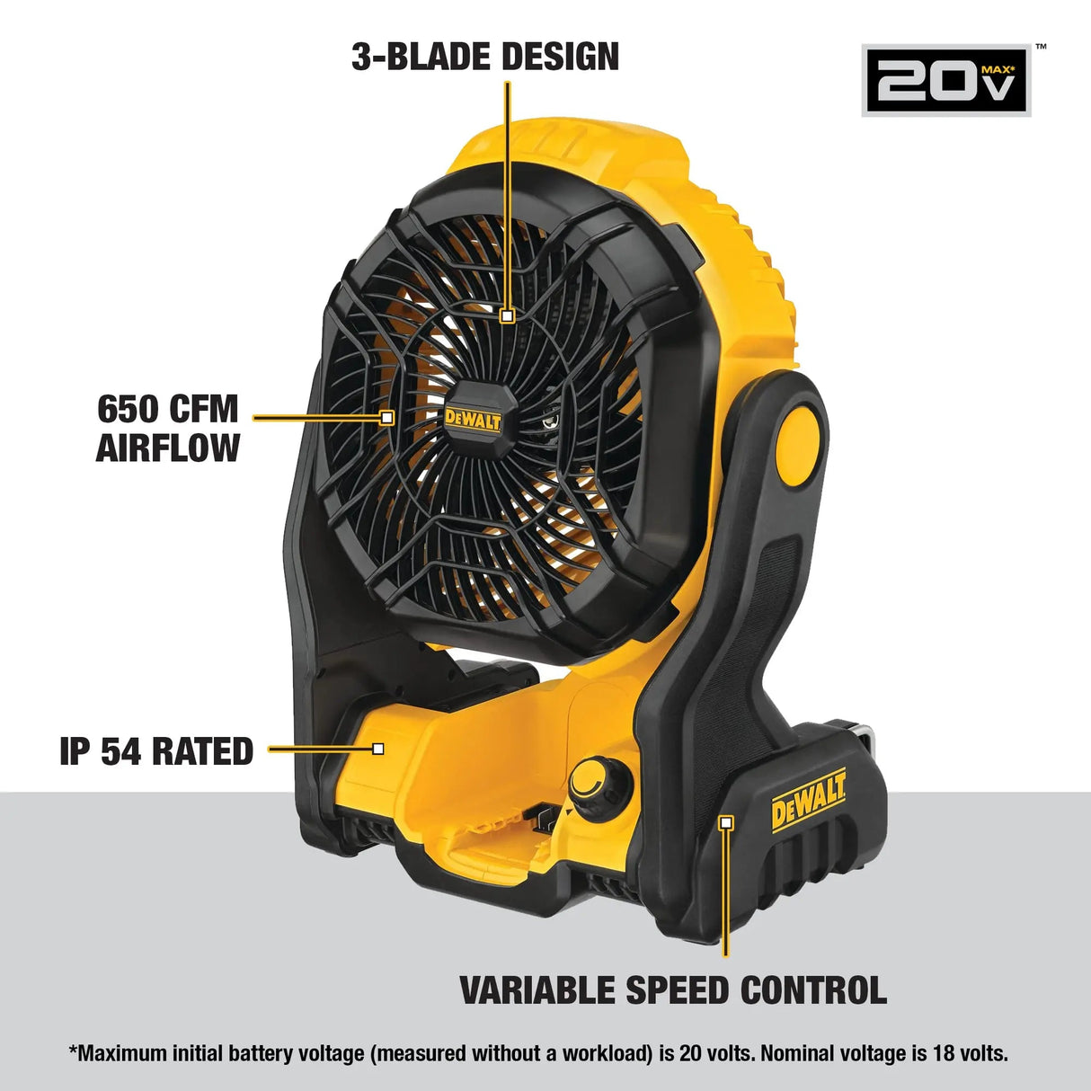 Open Box - DEWALT 20-Volt MAX Jobsite Fan