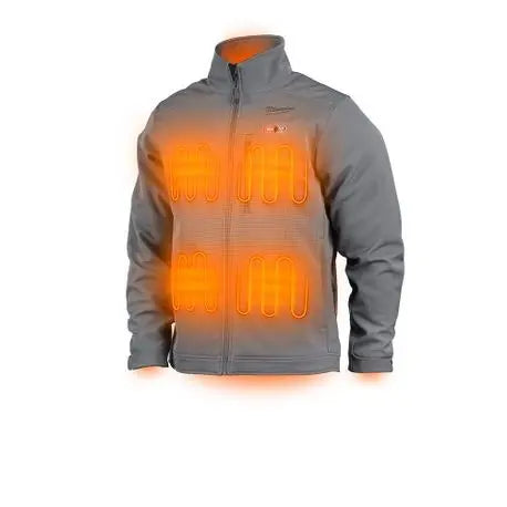 Open Box - Milwaukee Men's Large M12 12V Lithium-Ion Cordless TOUGHSHELL Gray Heated Jacket Kit with (1) 3.0 Ah Battery and Charger