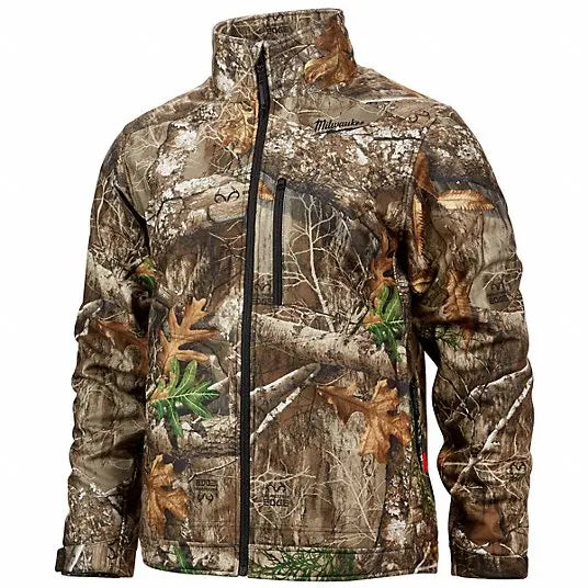 Open Box - Milwaukee Men's X-Large M12 12V Lithium-Ion Cordless QUIETSHELL Camo Heated Jacket with (1) 3.0 Ah Battery and Charger, Camouflage