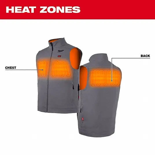 Open Box - Milwaukee Tool Men's X-Large M12 12V Lithium-Ion Cordless TOUGHSHELL Gray Heated Vest (Vest Only)