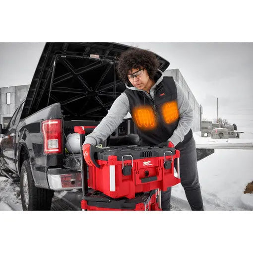 Open Box - Milwaukee Tool Women's Medium M12 12V Li-Ion Cordless AXIS Black Heated Quilted Vest (Vest Only)