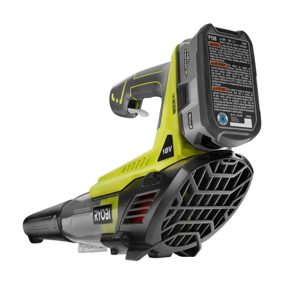 Open Box - Ryobi P2180 ONE+ Lithium+ 100 MPH 280 CFM 18-Volt Lithium-Ion Cordless Blower