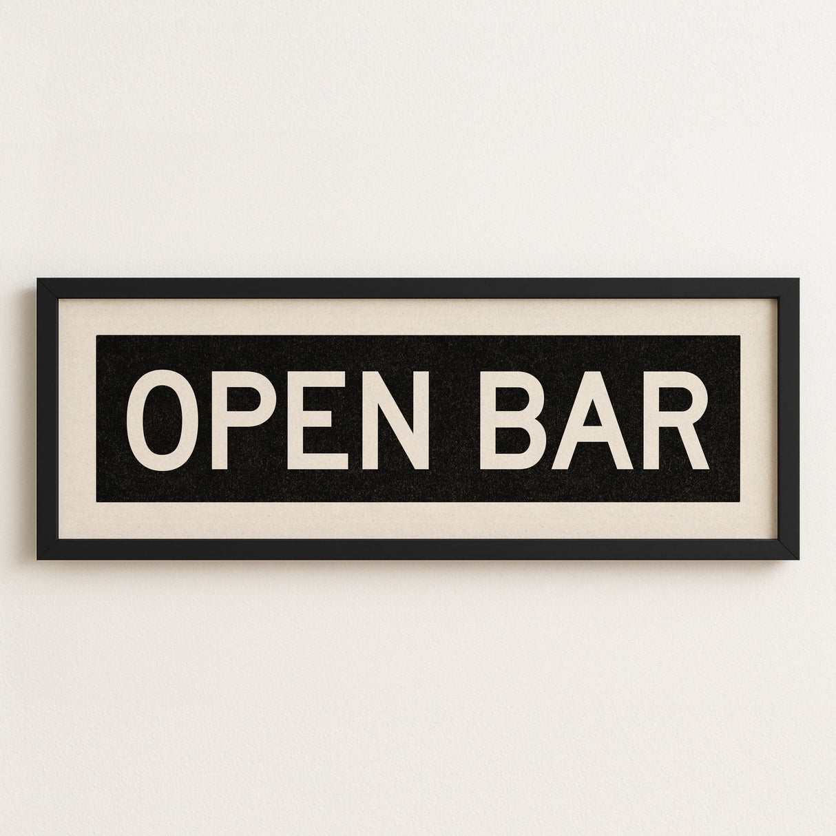 Framed Open Bar Bus Scroll Sign