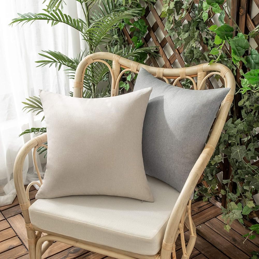 Pack of 1 Solid Color Outdoor Waterproof Throw Pillow Square 18"x18" or Rectangle 12"x20"