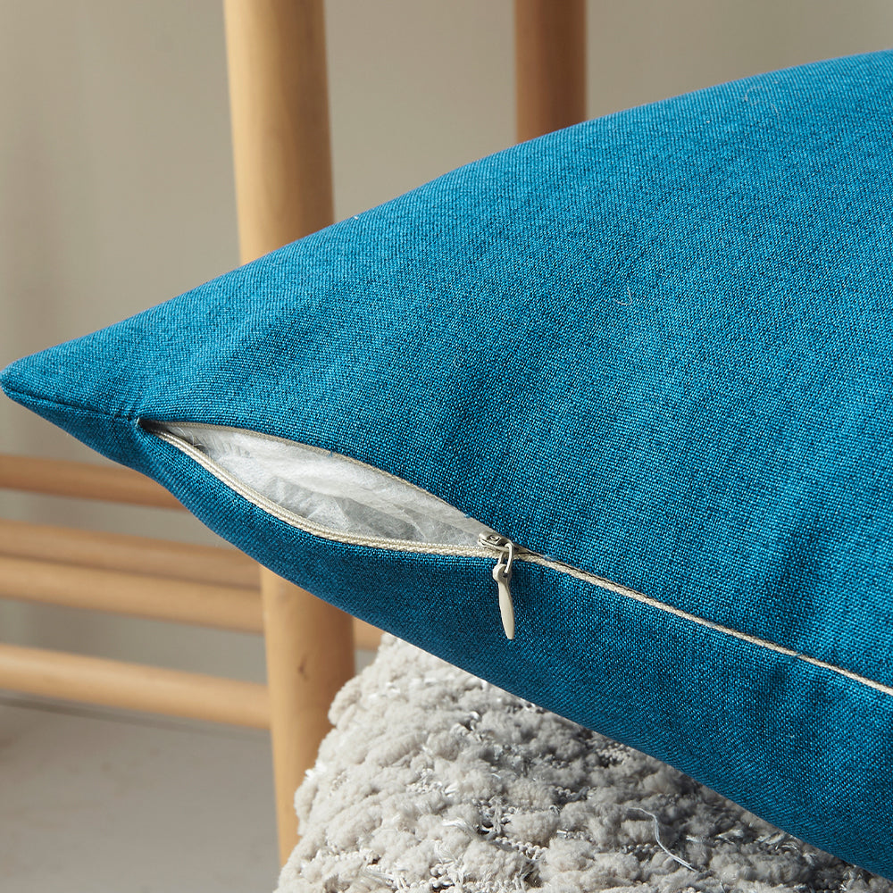 Pack of 1 Solid Color Outdoor Waterproof Throw Pillow Square 18"x18" or Rectangle 12"x20"