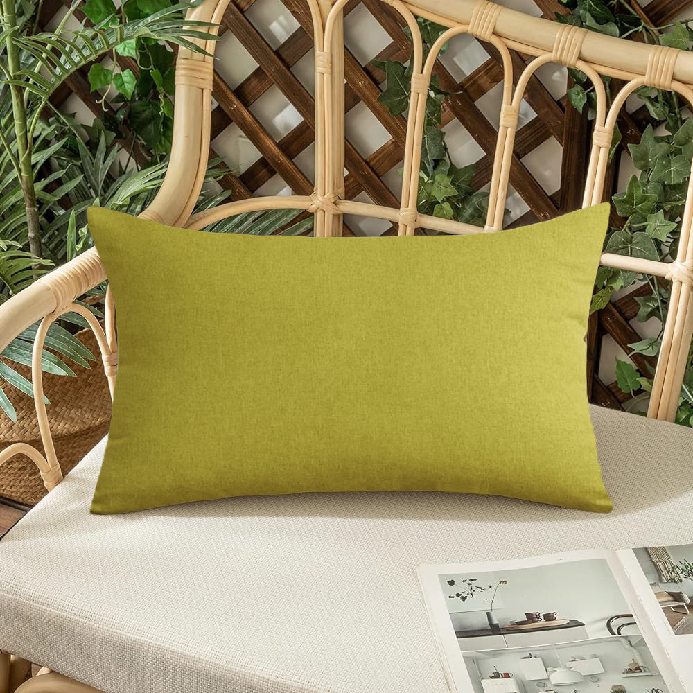 Pack of 1 Solid Color Outdoor Waterproof Throw Pillow Square 18"x18" or Rectangle 12"x20"