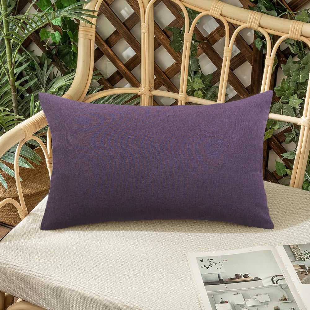 Pack of 1 Solid Color Outdoor Waterproof Throw Pillow Square 18"x18" or Rectangle 12"x20"