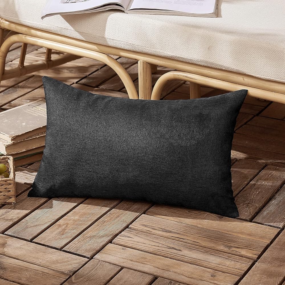 Pack of 1 Solid Color Outdoor Waterproof Throw Pillow Square 18"x18" or Rectangle 12"x20"