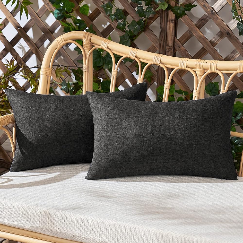 Pack of 1 Solid Color Outdoor Waterproof Throw Pillow Square 18"x18" or Rectangle 12"x20"