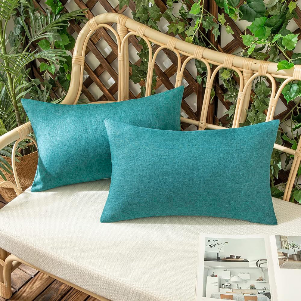 Pack of 1 Solid Color Outdoor Waterproof Throw Pillow Square 18"x18" or Rectangle 12"x20"