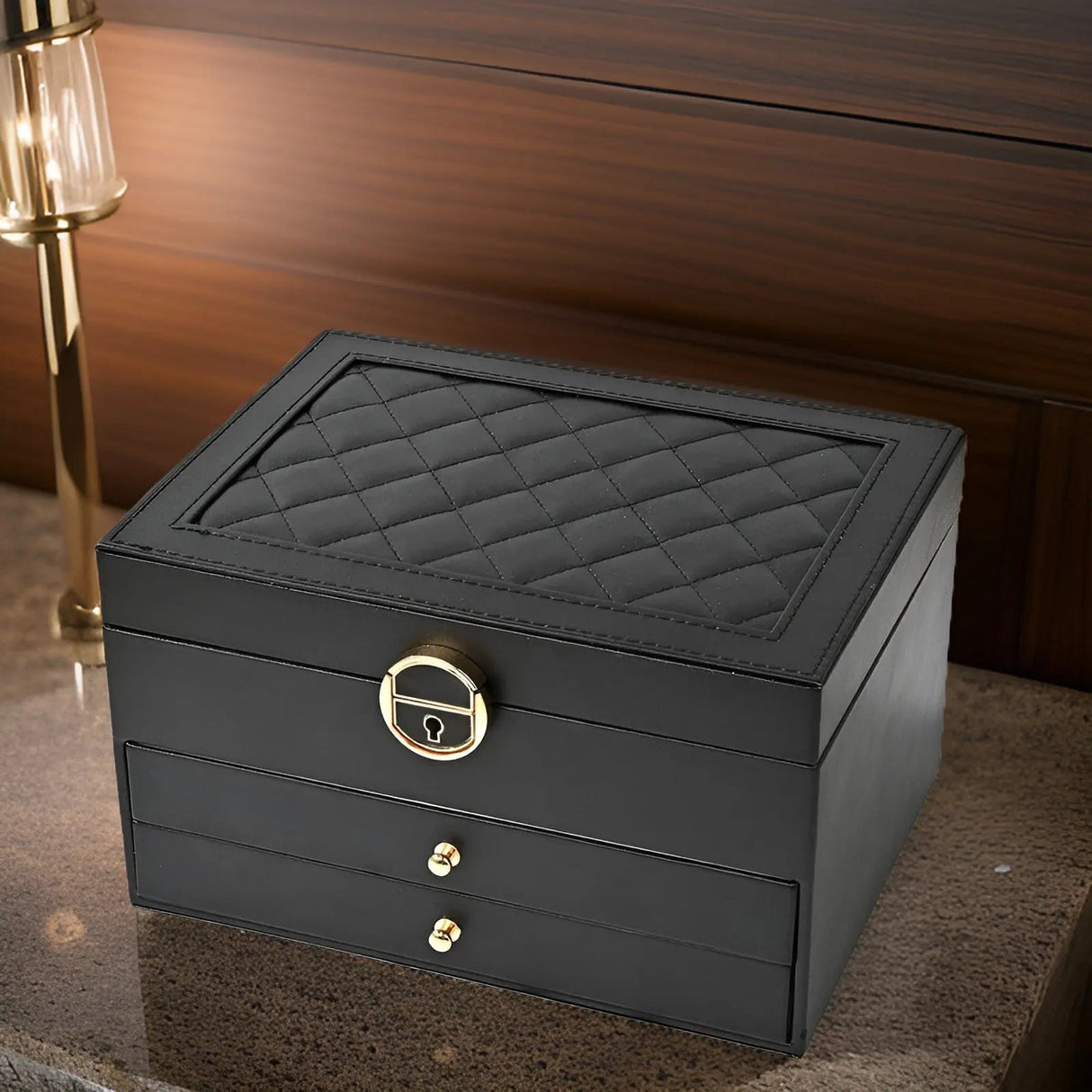 PU Leather Jewelry Box Organizer Multi Layer Jewelry Storage Case with Compartments