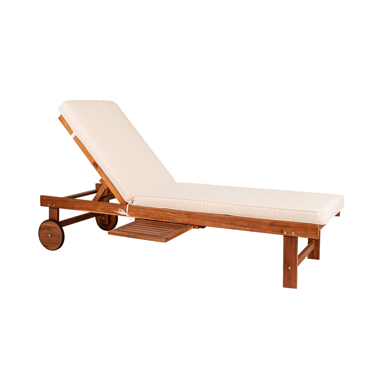 Seabrook Outdoor Acacia Wood Lounger with Cushion