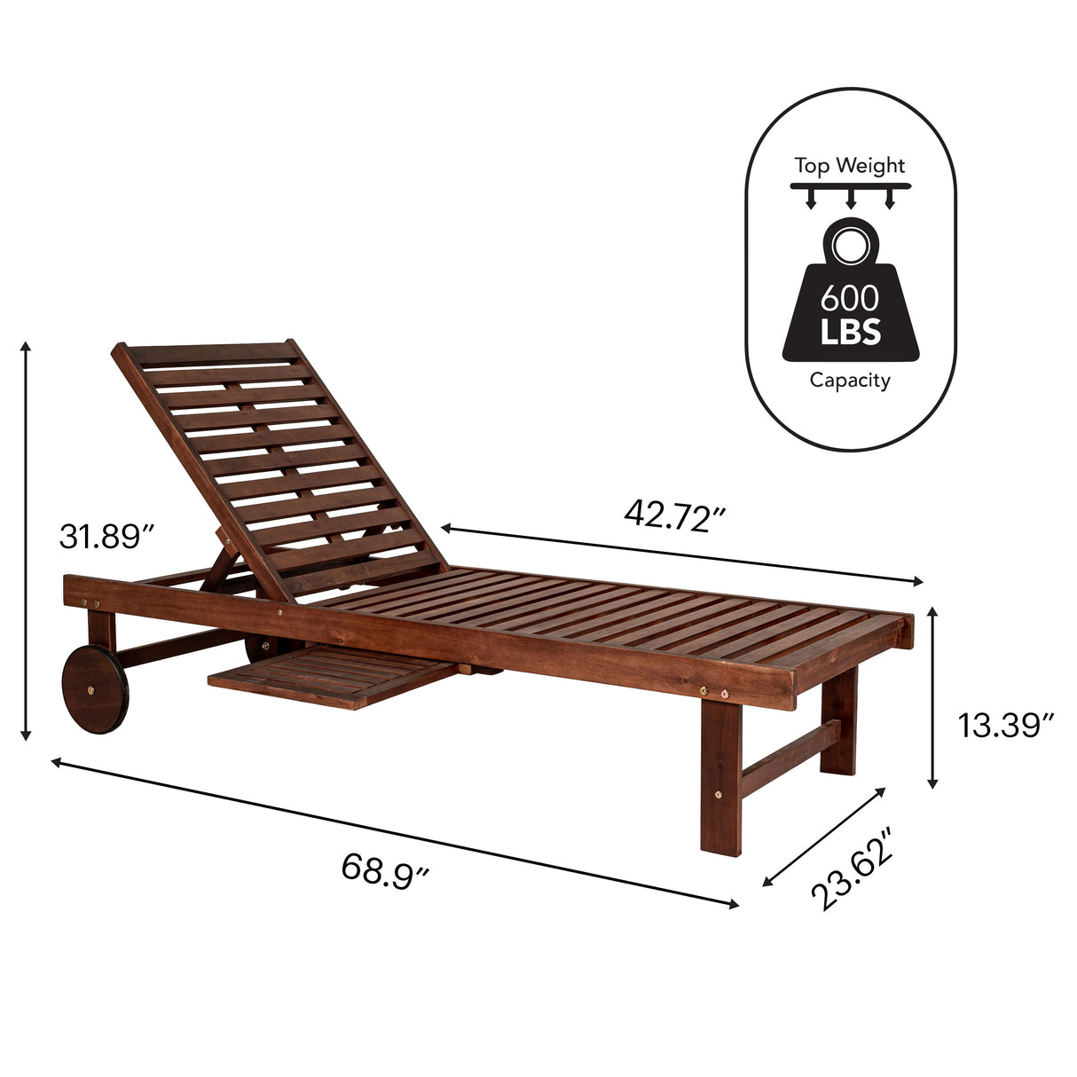 Seabrook Outdoor Acacia Wood Lounger with Cushion