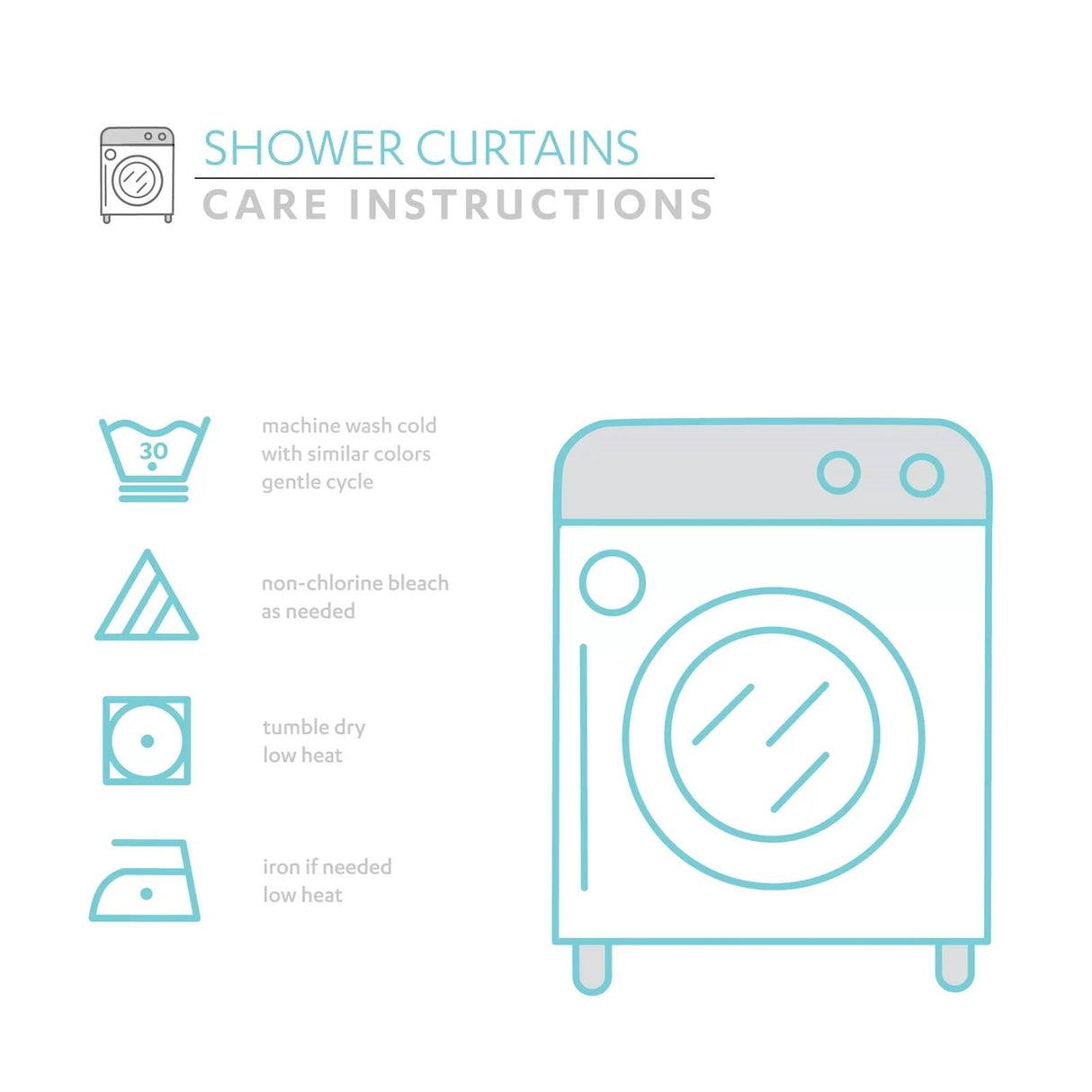72-inch Pastel Blue Chenille Cotton Shower Curtain with Chevron Pattern