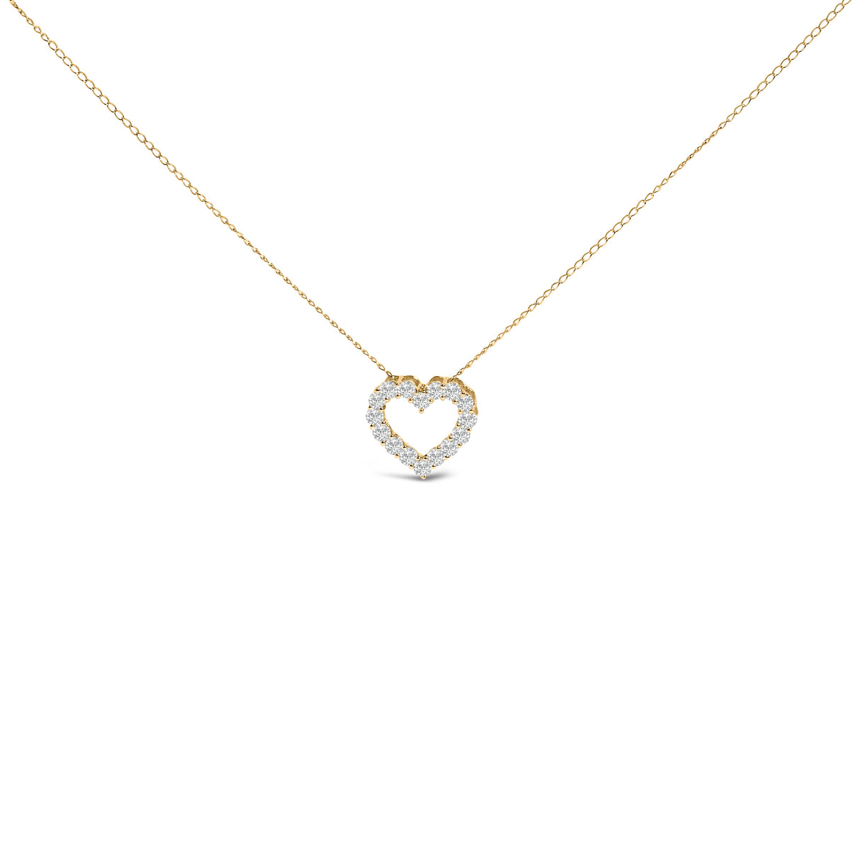 14K White Gold 1/2 Carat Lab Grown Diamond Heart Shape Pendant Necklace