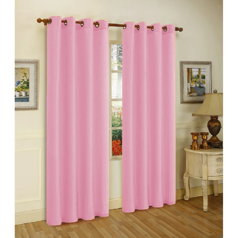J&V Textiles 2 Panels Solid Grommet Faux Silk Window Curtain Drapes Treatment in 84" Length