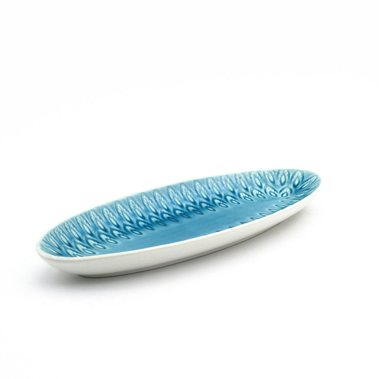 Peacock Oval Appetizer Platter - Euro Ceramica