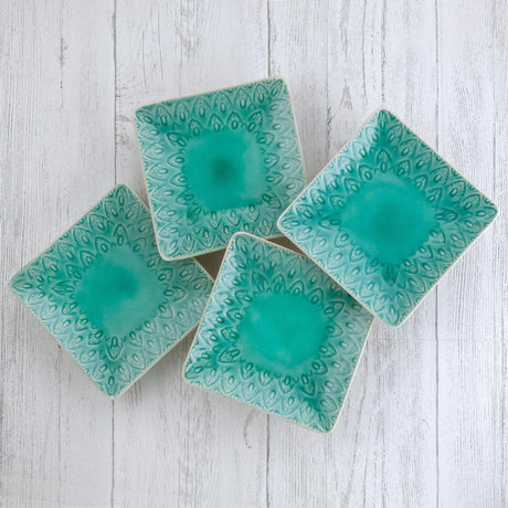 Peacock-4-Piece-Stoneware-Square-Appetizer-Plates-Set-Appetizer-Plates