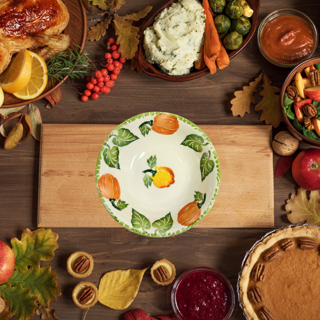 Hand-Painted-Italian-Pumpkin-Platter-Serving-Platters