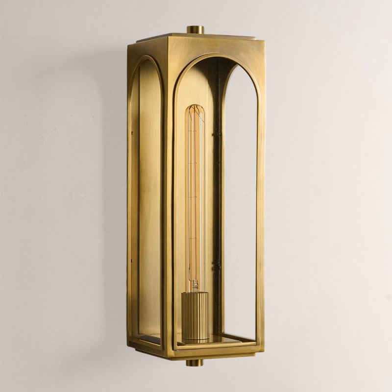 Bronze Brass Glass Wall Light Fixture