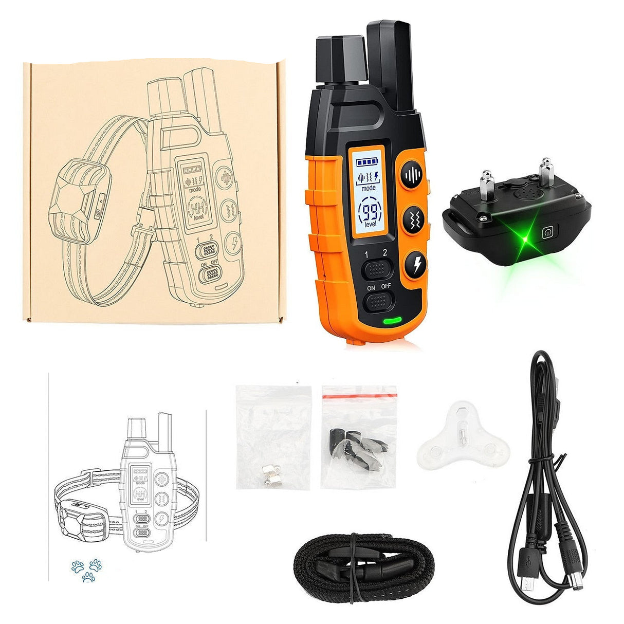 NovaPace Remote Dog Training Collar 1000m Waterproof Rechargeable