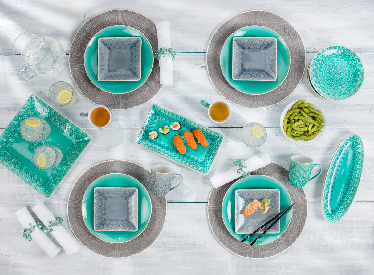 Peacock-Stoneware-Appetizer-Serving-Tray-Platter