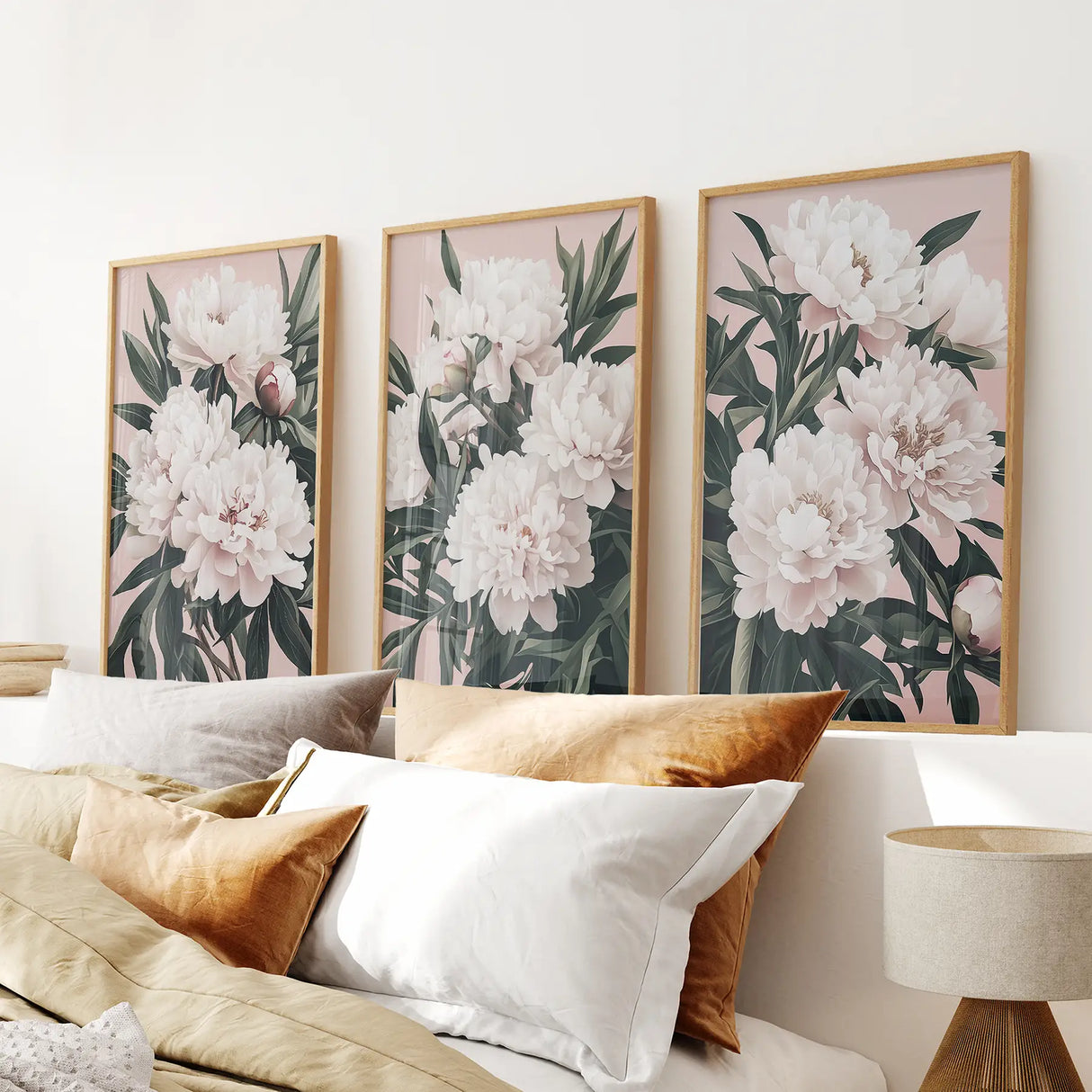 Peonies-Flowers-Wall-Art-Set-of-3.-Pink-and-Green-Decor-Wall-Art-Set