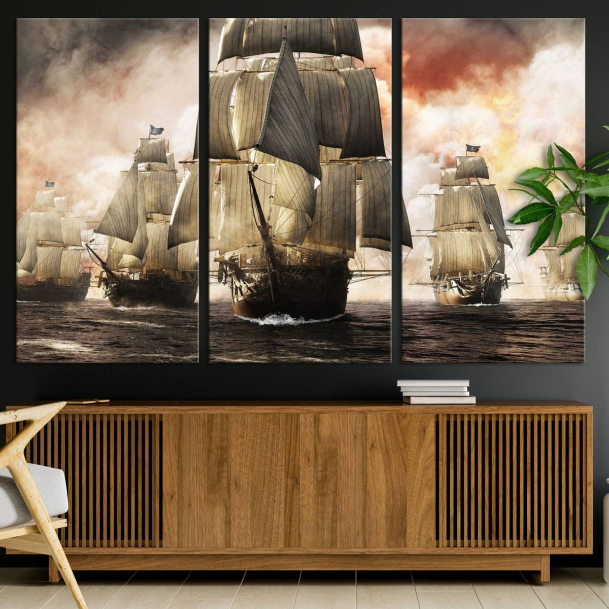 Pirate Fleet Canvas Wall Art Print Pirate Ships Canvas Print