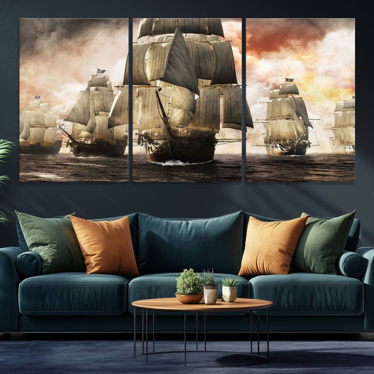 Pirate Fleet Canvas Wall Art Print Pirate Ships Canvas Print