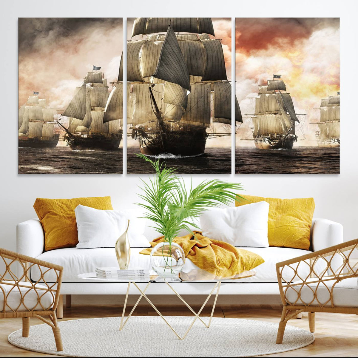 Pirate Fleet Canvas Wall Art Print Pirate Ships Canvas Print