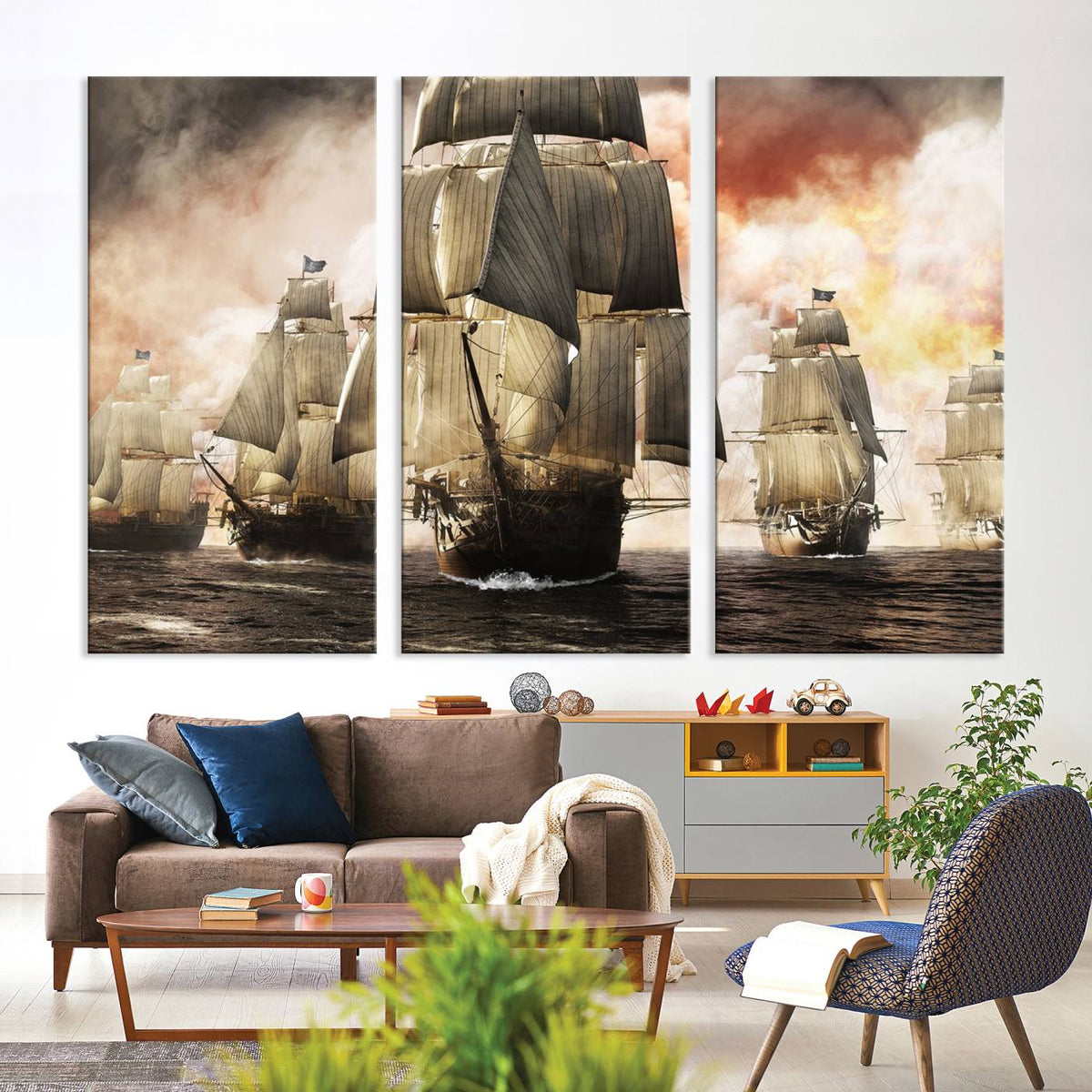 Pirate Fleet Canvas Wall Art Print Pirate Ships Canvas Print