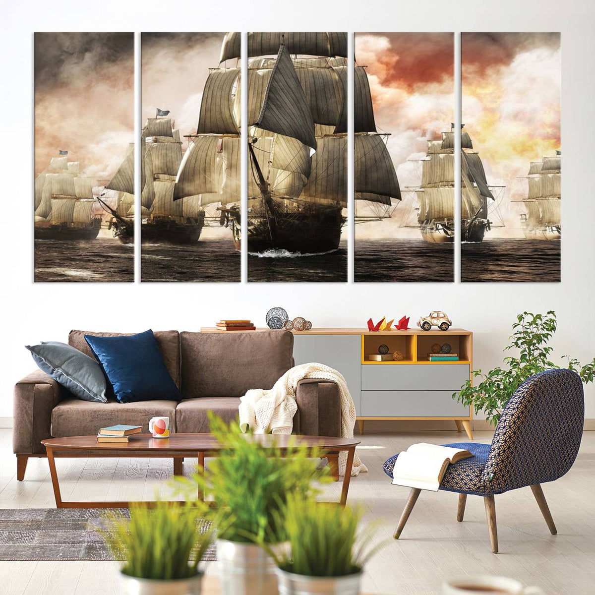Pirate Fleet Canvas Wall Art Print Pirate Ships Canvas Print