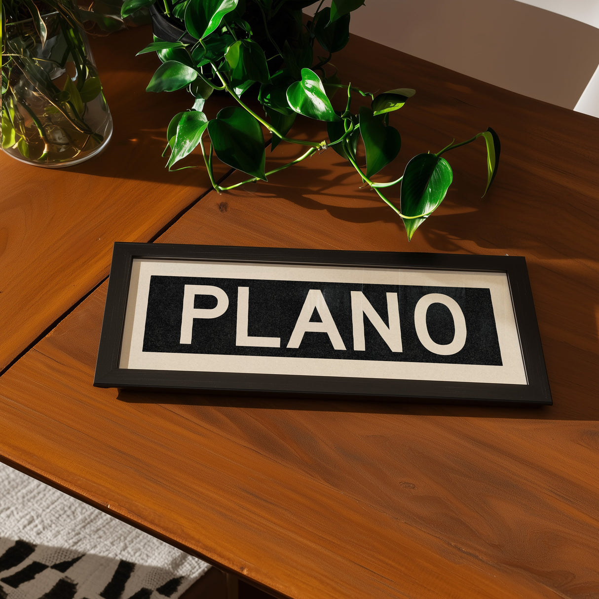 Framed Plano Bus Scroll Sign