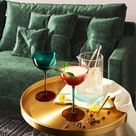 Venice-Two-Toned-Champagne-Coupe,-Cocktail-Glassware,-Set-of-2-Champagne-Glasses