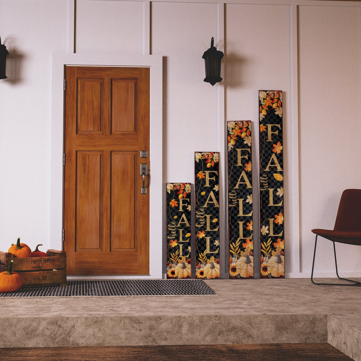 Hello Fall Porch Sign - Front Porch Fall Welcome Sign
