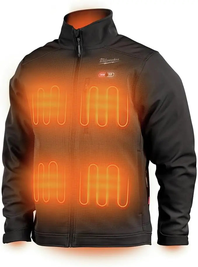 Open Box - Milwaukee Men's Large M12 12V Lithium-Ion Cordless TOUGHSHELL Black Heated Jacket (Jacket and Charger/Power Source Only)