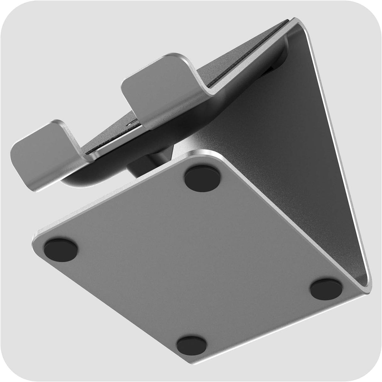 PowerStand Wireless Charging Stand with Dimmable LED Backlights - Desktop Charger for iPhone, Android and Galaxy Phone Models (Aluminum Silver)