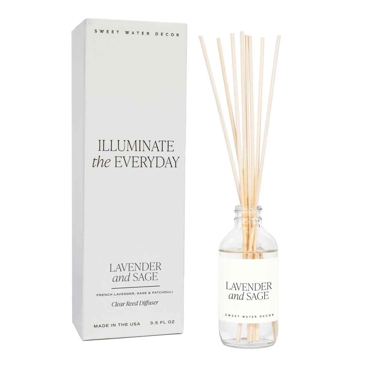 Lavender and Sage Clear Reed Diffuser