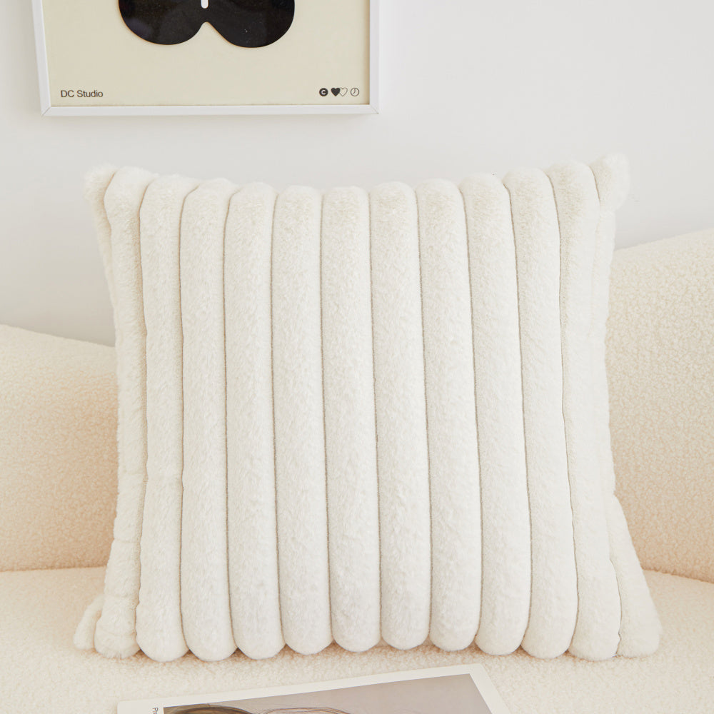 Set of 4 Double sides furry throw pillow case and insert 18"x18" square